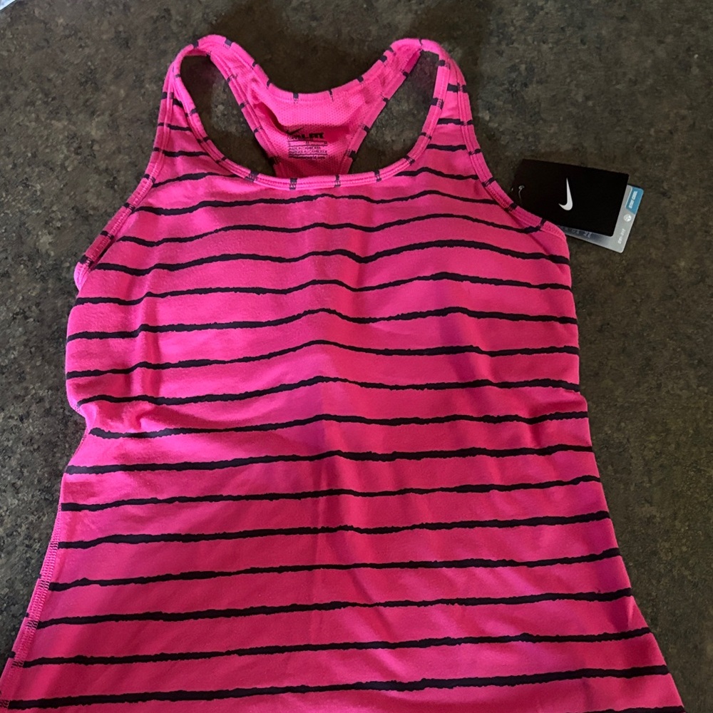 Nike Racerback Pink and Black Tank Top